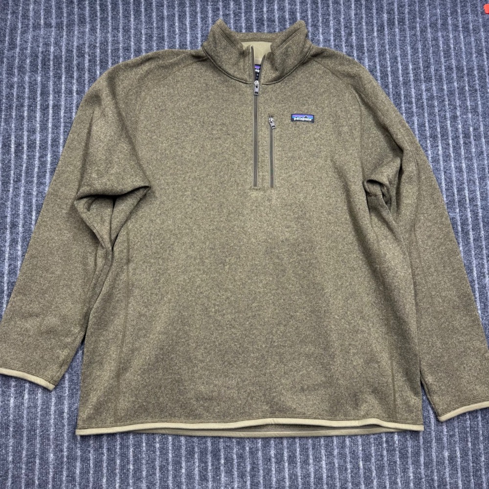Patagonia Mens Better Sweater 1/4 Zip Fleece XXL Green Heathered Pullover 25523